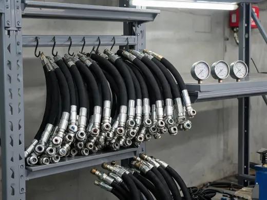 Hydraulic hose rack